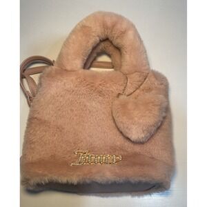 Juicy Couture Mini Purse Tote Bag Dusty Blush Fluffy Pink TikTok Viral W/ Strap